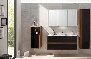 Тумба-умывальник подвесная VitrA Metropole 100 чёрный/сливовое дерево 58183 Тумба-умывальник подвесная VitrA Metropole 100 чёрный/сливовое дерево 58183, 4