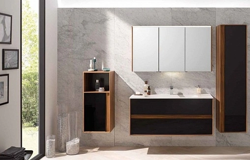 Тумба-умывальник подвесная VitrA Metropole 100 чёрный/сливовое дерево 58183