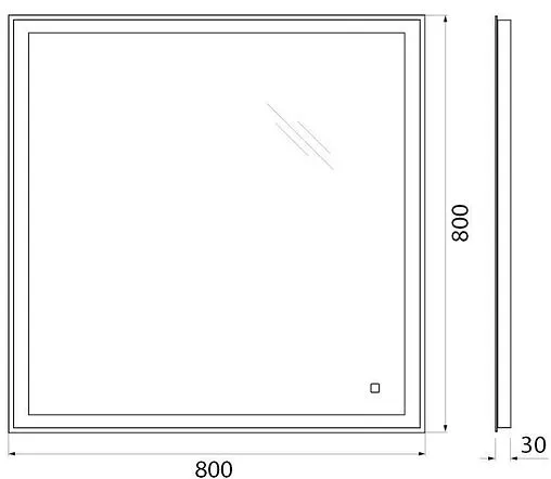 Зеркало с подсветкой BelBagno 80x80 SPC-GRT-800-800-LED-TCH