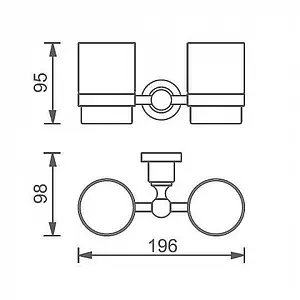 Стакан двойной Aquanet брашированная бронза 3884D Стакан двойной Aquanet брашированная бронза 3884D, 2