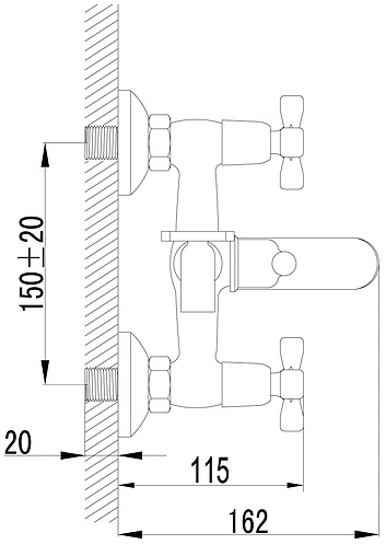Смеситель для ванны Lemark Benefit хром LM2502C