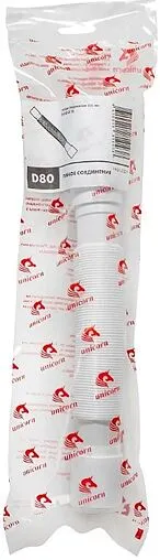 Слив гофрированный Unicorn 40x40/50мм L=300-800мм D80 Слив гофрированный Unicorn 40x40/50мм L=300-800мм D80