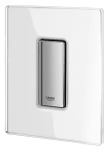 Клавиша смыва для писсуара Grohe Skate Cosmopolitan Glass 38846LS0 кнопка/хром глянцевый, панель/стекло белый Клавиша смыва для писсуара Grohe Skate Cosmopolitan Glass 38846LS0 кнопка/хром глянцевый, панель/стекло белый, 4