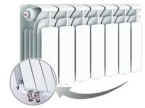 Радиатор биметаллический 7 секций нижнее правое подключение Rifar Base Ventil 200 RBVR20007, 1