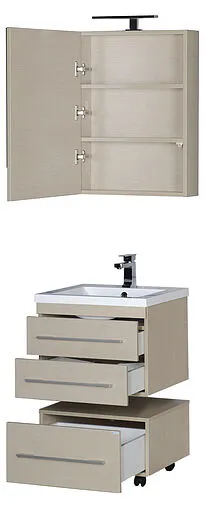 Шкаф-зеркало Aquanet Нота 58 L светлый дуб 00158856