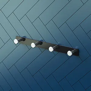 Планка с 4-мя крючками Damixa Jupiter чёрный матовый/алюминий DA7735900, 3