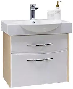 Тумба-умывальник подвесная Aquaton Инфинити 65 белый/ясень коимбра 1A1969K1IFSC0, 1