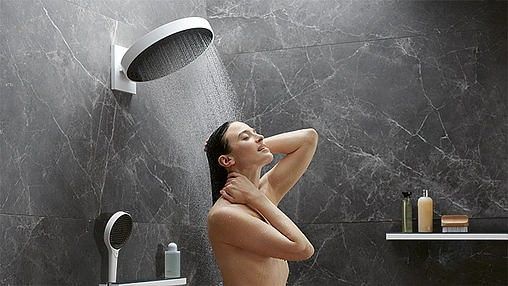 Лейка верхнего душа с настенным креплением Hansgrohe Rainfinity 360 1jet матовый белый матовый/графит 26230700