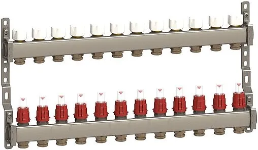 Группа коллекторная с расходомерами 12 отводов 1&quot;в/в x ¾&quot;ек General Fittings CX RBR91612401200