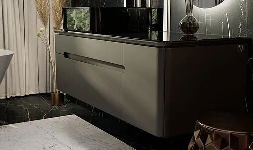 Тумба под умывальник подвесная Jorno Shine 120 антрацит Shi.01.120/P/A