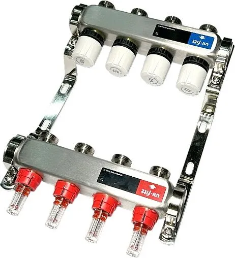 Группа коллекторная с расходомерами 3 отвода 1&quot;в/в x ¾&quot;ек Uni-fitt TECHNO 450W4303