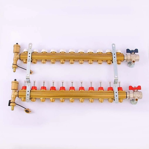 Группа коллекторная с расходомерами 11 отводов 1&quot;в/в x ¾&quot;ек Tiemme 3870024