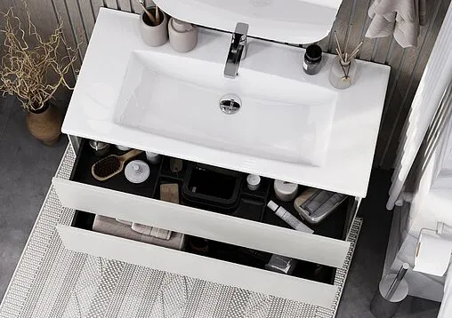 Тумба-умывальник подвесная Aquaton Сохо 100 галька серая/слэйт 1A2582K1AJ9A0