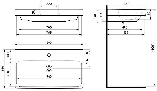 Тумба-умывальник подвесная Aquaton Оливия 80 бежевый/дуб веллингтон 1A2831K0OLVG0