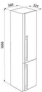 Шкаф-пенал подвесной IDDIS Color Plus белый COL3600i97, 2