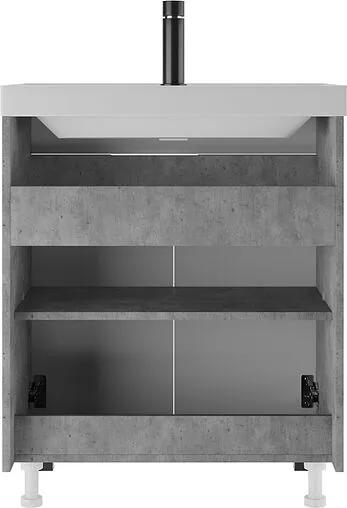 Тумба-умывальник напольный Домино Vector 70 метрополитан грей/бетон серый DV6613T+4627173210171