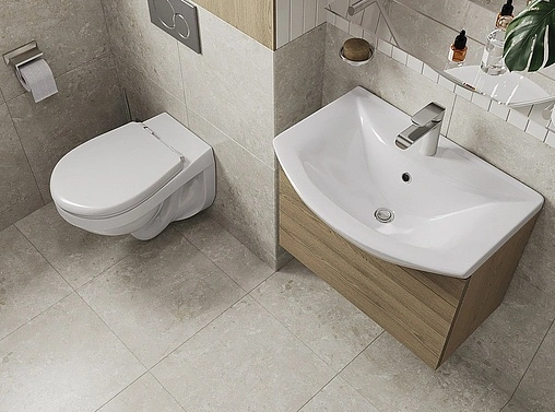 Комплект 5 в 1 Santeri Альфа 1.3815.9.S00.00B.2 с кнопкой белый глянцевый