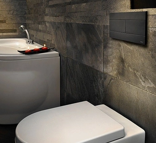 Клавиша смыва для унитаза OLI Slim Oliveira 659055 черный матовый