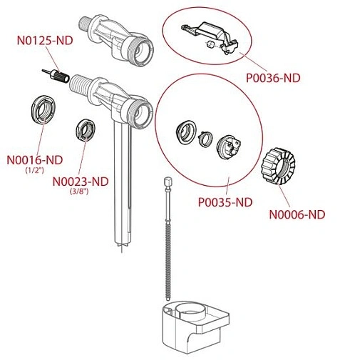 Заливной клапан AlcaPlast A16M-⅜&quot;