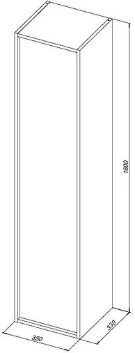 Шкаф-пенал подвесной Aquanet Lino 35 дуб веллингтон 00295038
