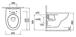 Унитаз подвесной BelBagno Linea белый BB9363CH, 2