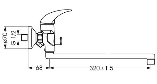 Смеситель для ванны с длинным изливом Vidima Orion хром BA005AA