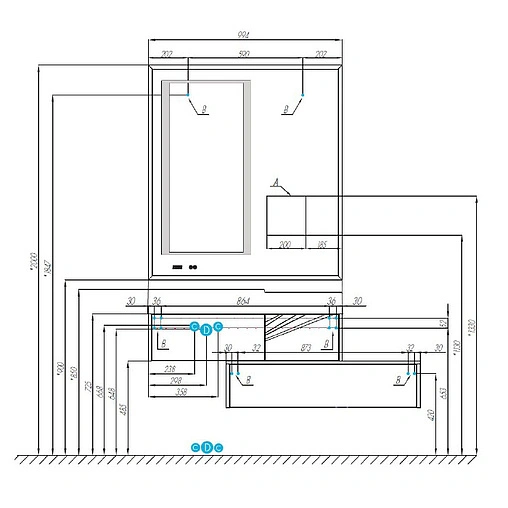 Тумба под умывальник подвесная Aquaton Сакура 100 ольха навара/белый 1A234901SKW80