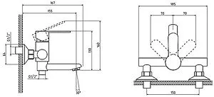 Смеситель для ванны Osgard Hugg Black чёрный матовый 12323, 2