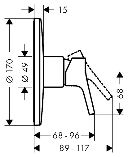 Смеситель для душа скрытого монтажа Hansgrohe Talis S Highflow хром 72607000