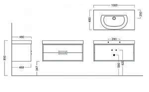 Тумба-умывальник подвесная Kerama Marazzi Canaletto 100 белый CN.100\M+ Тумба-умывальник подвесная Kerama Marazzi Canaletto 100 белый CN.100\M+, 2