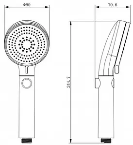 Лейка ручного душа Lemark хром/белый LM0818CW Лейка ручного душа Lemark хром/белый LM0818CW, 2