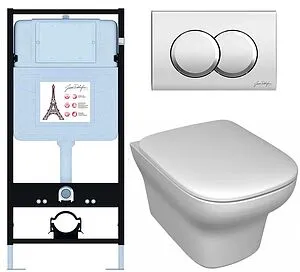Комплект 6 в 1 Jacob Delafon Vox E21747RU-CP с кнопкой E36496-CP хром глянцевый, 1