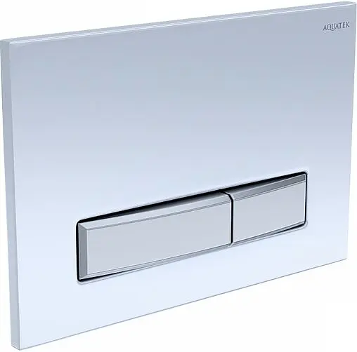 Клавиша смыва для унитаза Aquatek Slim KDI-0000030 кнопки/хром глянцевый, панель/стекло белый