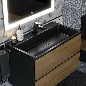 Тумба под умывальник подвесная Uperwood Barsa 80 дуб сонома/чёрный матовый 293020539 Тумба под умывальник подвесная Uperwood Barsa 80 дуб сонома/чёрный матовый 293020539, 5