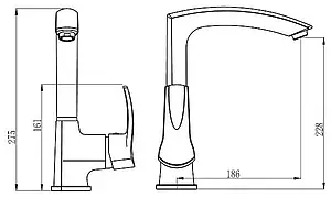 Смеситель для кухни SMARTsant Карат хром SM064001AA, 3