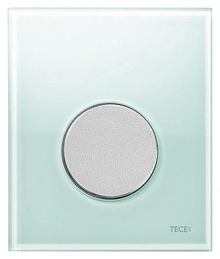 Клавиша смыва для писсуара TECEloop Urinal 9242652 кнопка/хром матовый, панель/стекло мятный зеленый