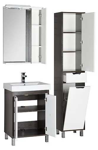 Шкаф-зеркало Aquanet Гретта 60 R белый/венге 00173994