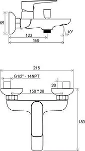 Смеситель для ванны Ravak Classic хром X070083, 2