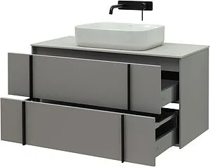 Тумба-умывальник подвесная Allen Brau Reality 100 платина 1.32007.PGM+, 4