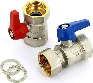 Комплект прямых шаровых кранов с накидной гайкой 1&quot;в x 1&quot;нг Rehau HKV/HKV-D 12081221001, 4