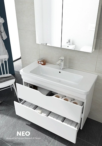 Тумба-умывальник подвесная ISVEA Neo 100 белый 21NGS311100E Тумба-умывальник подвесная ISVEA Neo 100 белый 21NGS311100E