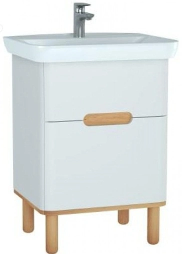 Тумба-умывальник VitrA Sento 65 белый/светлое дерево 60822