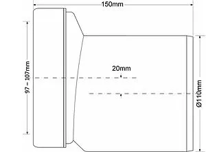 Патрубок для унитаза эксцентриковый Mc Alpine 20мм MRWCE-CON4 Патрубок для унитаза эксцентриковый Mc Alpine 20мм MRWCE-CON4, 2