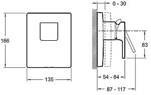 Смеситель для душа скрытого монтажа Jacob Delafon Modulo хром E98632-CP Смеситель для душа скрытого монтажа Jacob Delafon Modulo хром E98632-CP, 2