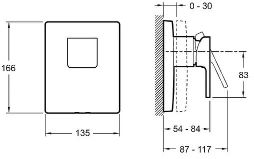 Смеситель для душа скрытого монтажа Jacob Delafon Modulo хром E98632-CP Смеситель для душа скрытого монтажа Jacob Delafon Modulo хром E98632-CP