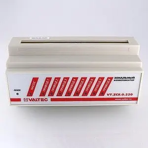 Модуль зональный базовый проводной 8 зон НО/НЗ 230В Valtec VT.ZC8.0.220, 3