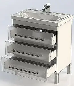 Тумба-умывальник напольная Aquanet Сиена 70 белый 00189225+00185343 Тумба-умывальник напольная Aquanet Сиена 70 белый 00189225+00185343, 4