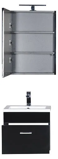 Шкаф-зеркало Aquanet Нота 50 камерино  чёрный 176947