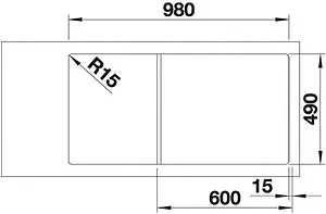 Мойка кухонная Blanco Axia III 6 S 100 L (доска ясень) тёмная скала 524644 Мойка кухонная Blanco Axia III 6 S 100 L (доска ясень) тёмная скала 524644, 3