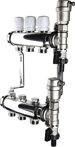 Группа коллекторная без расходомеров 3 отвода 1&quot;в/в x ¾&quot;ек Valtec VTc.588.EMNX.0603